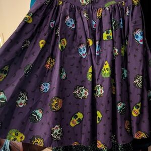 Ben Cooper Vixen 2x EUC Swing Skirt Monster Faces